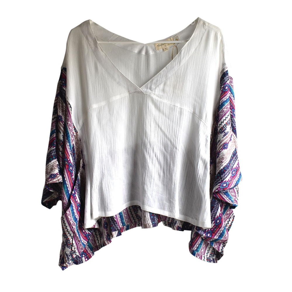 CLEARANCE❗Boho Cropped Tunic Top - Small